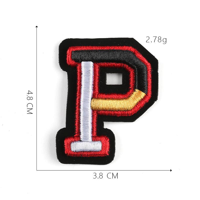 Duoku Embroidery 26 English Letters Three-Dimensional Embroidery Hat Emblem Badge Ironing Velcro Patch Clothing Accessories Cloth Sticker