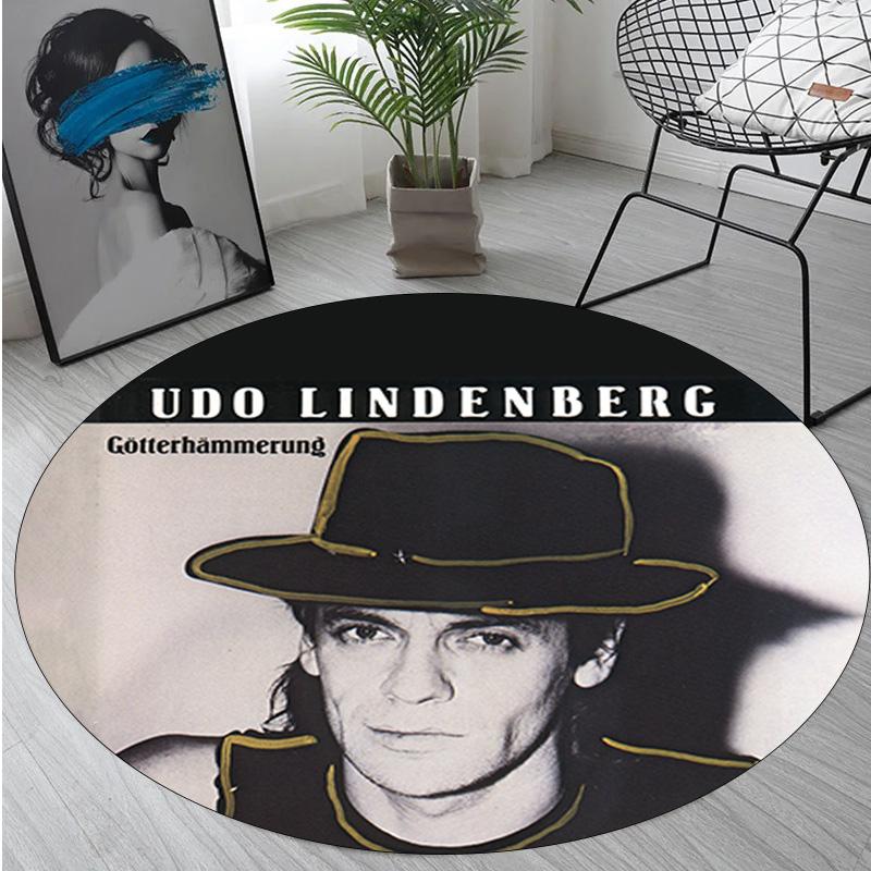 1 vnt. Udo Lindenberg apvalus spausdintas kilimas - namų dekoracija Kilimas svetainei, miegamajam, grindims, kompiuterio kėdės plotui
