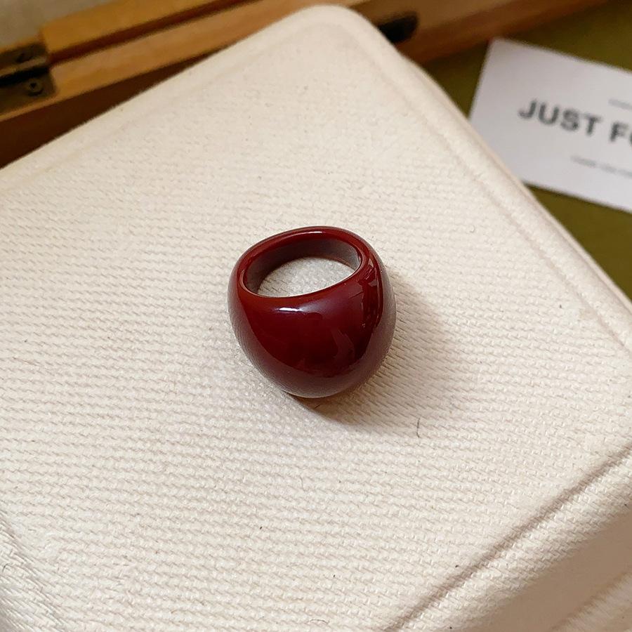 Fashion Irregular Smooth Resin Plastic Rings for Women New Trend Boho Geometric Finger Rings Aesthetic Party Jewelry