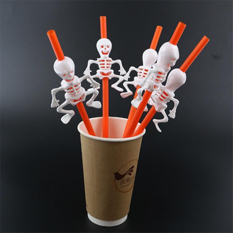 5pcs Halloween Pumpkin Straw Ghost Straws Halloween Decoration Straws Party Supplies Halloween Decorations for Home