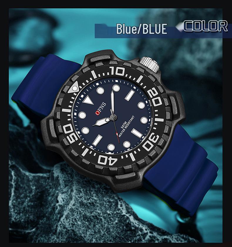 OFNS Quartz Luminous Silicone Strap Waterproof Sports Watch - Unisex Trendy & Simple Design