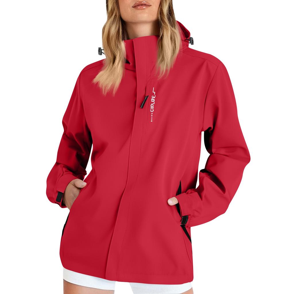 Women's Solid Color Long Sleeved Hooded Outdoor Suit Windproof And Waterproof Thin Jacket  Ehplore