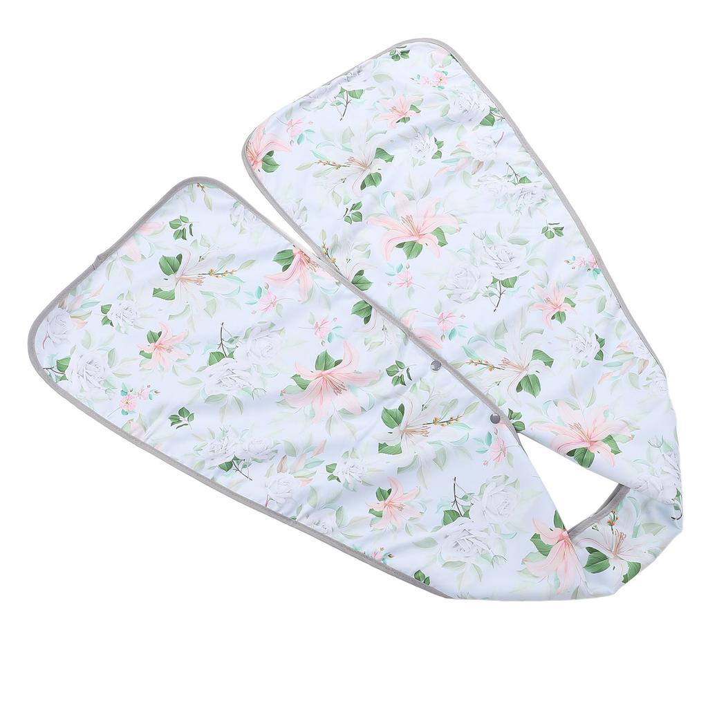 Bavaglino Sciarpa per Adulti con Chiusura a Bottone Protezione per Vestiti Double-Sided per Anziani Floreale