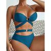 1011 New European and American Split Swimsuit Solid Color Slim Sexy Seaside Vacation Beach Bikini