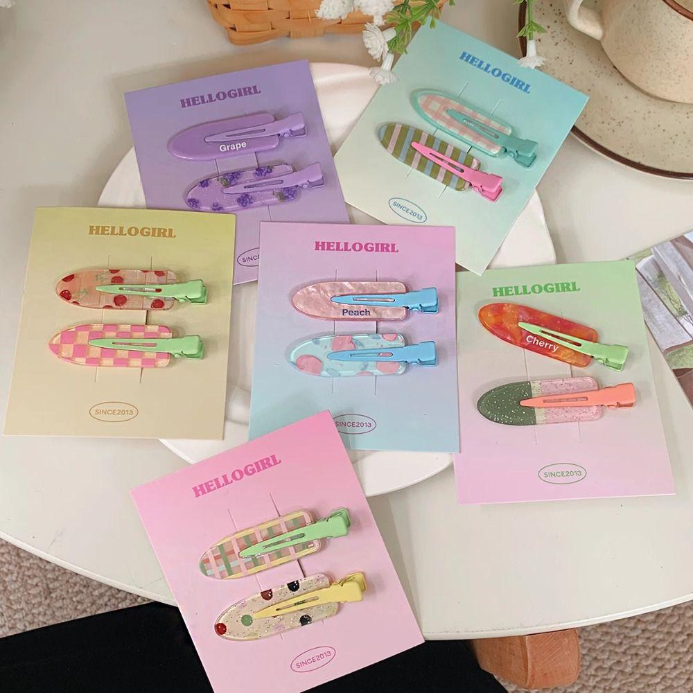 Duckbill Clip Traceless Hairpin Geometry Makeup Hair Clip Simple Fruit Hairpin  Kids