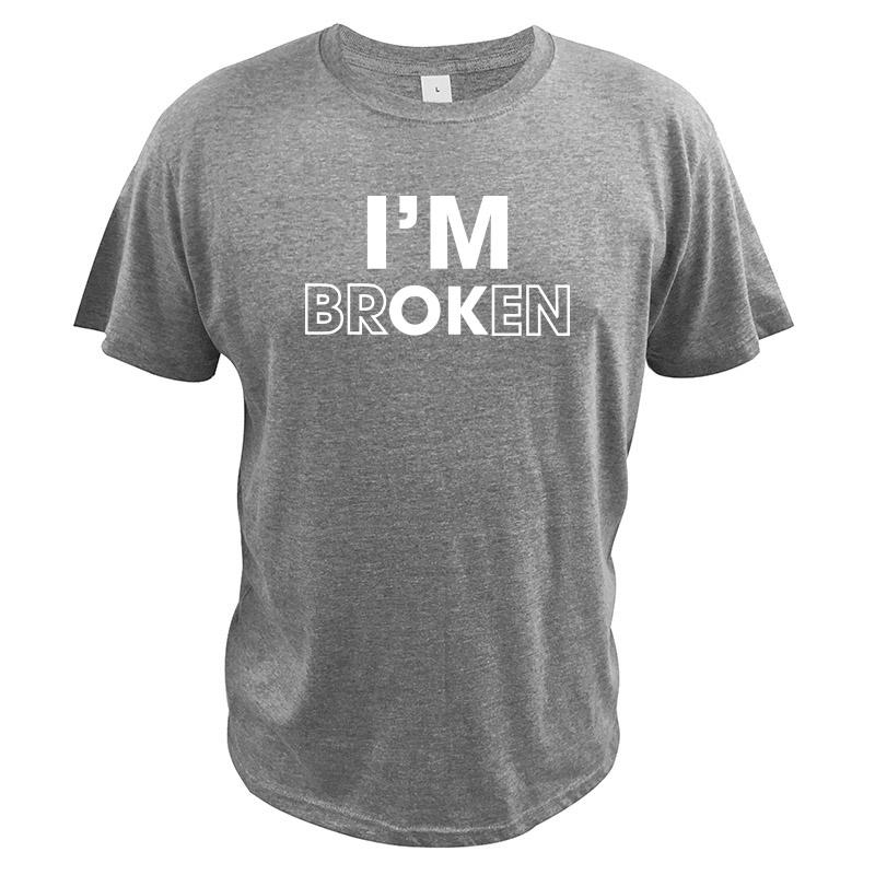 I Am Ok Letters Print T Shirt Broken Sad Boy Original Design Tee Black White O
