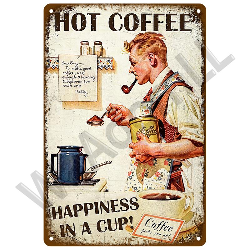 Metal Signs Vintage Cafe Signs Wall Decor Funny Posters Retro Plaques Painting Coffee Bar Sign Tin Signs Home Wall Decor Art