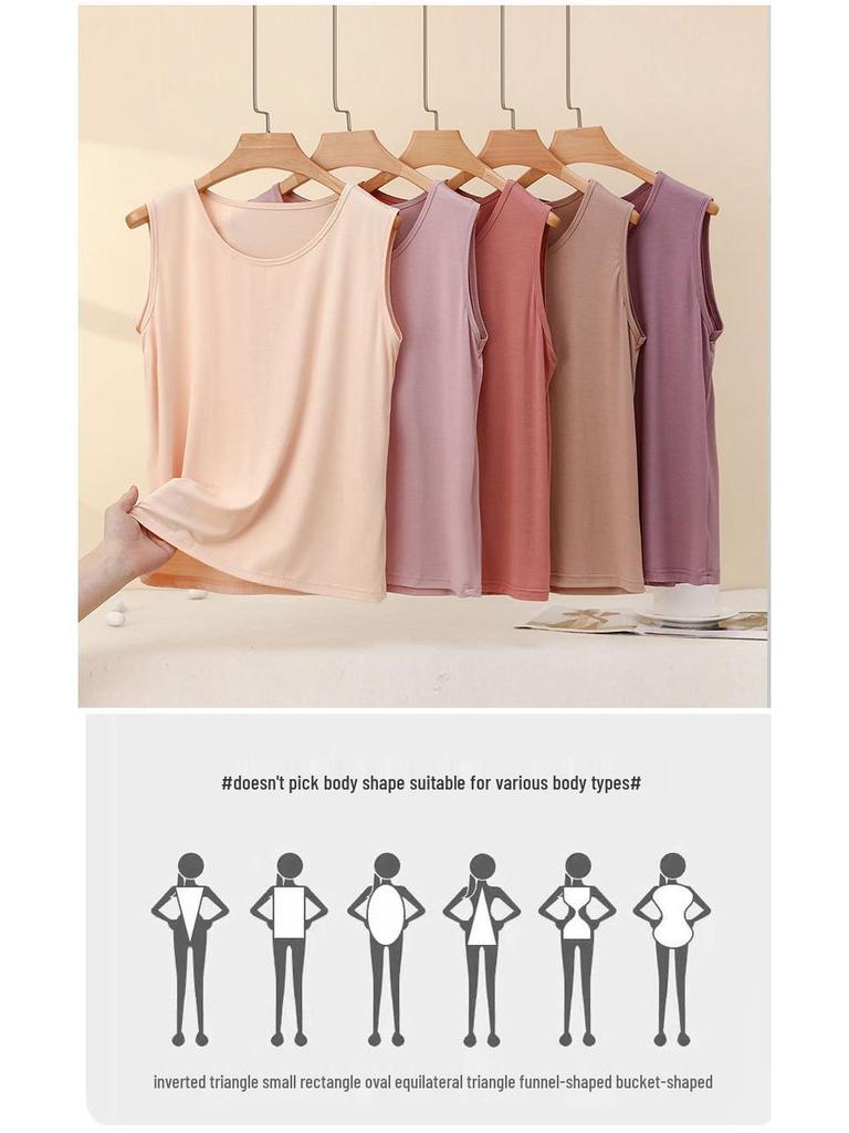 Plus Size Modal Spaghetti Strap Tank Top for Women – Summer Loose Fit, Sleeveless, Slimming Base Layer