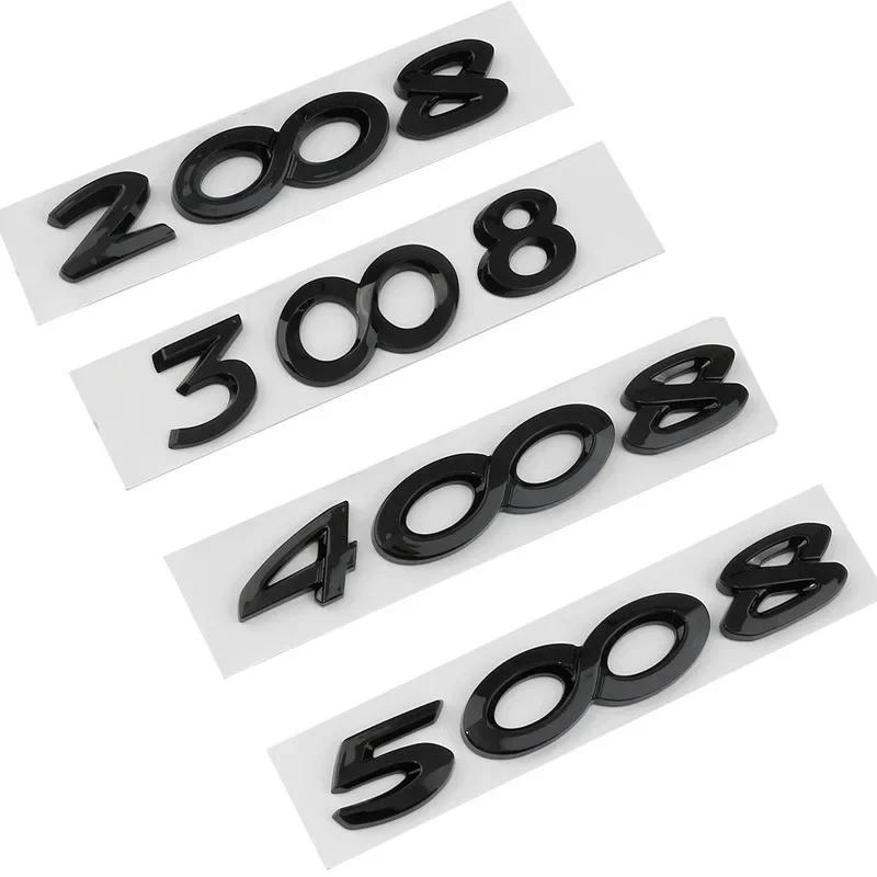 Car Sticker 2025 Hot For Peugeot 2008 3008 4008 5008 3D ABS Silver Black Logo 2008 3008 4008 5008 Emblem Car Badge Trunk Decal S