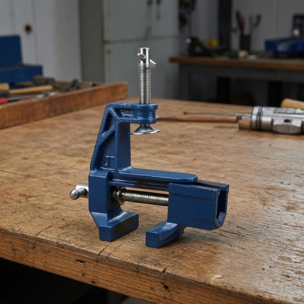 Compact Mini Bench Vise Cast Iron Tabletop Rotatable Small Work Clamp