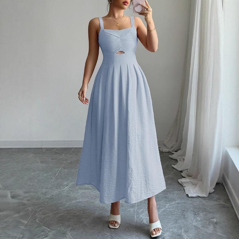 Elegantes und raffiniertes Neckholder-Plisseekleid für Damen für Frühling und Sommer