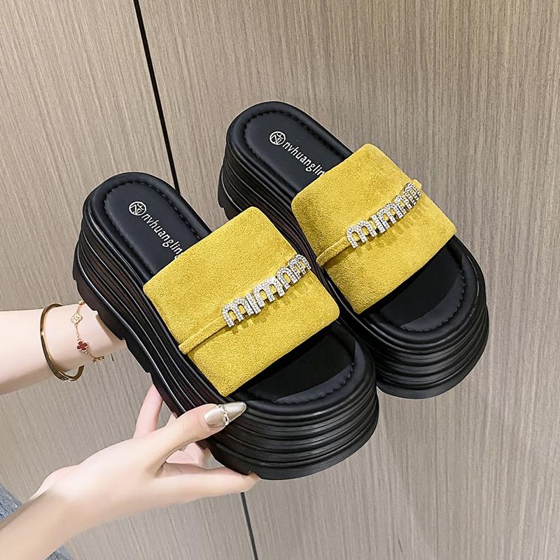 Fashion 8CM Summer Beach Sandals New 2025 Women Wedge Heels Slippers Ladies High Platform Chunky Slides Woman Outdoor Casual Flip Flop