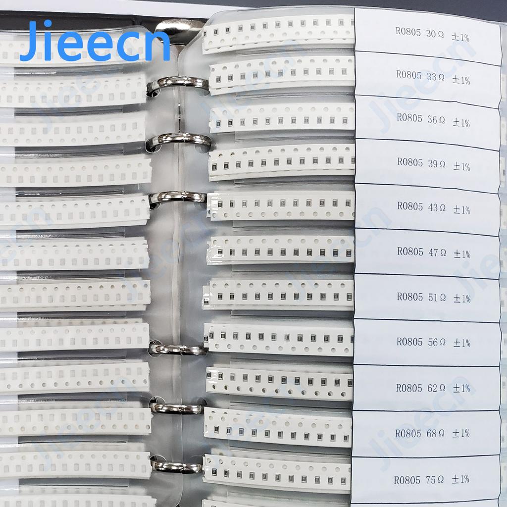 Jieecn 4250PCS 8500PCS 0201 0402 0603 0805 1206 1% SMD Resistor Sample Book Assorted Kit 10K 100K 1K 1R 100R 220R Engineers
