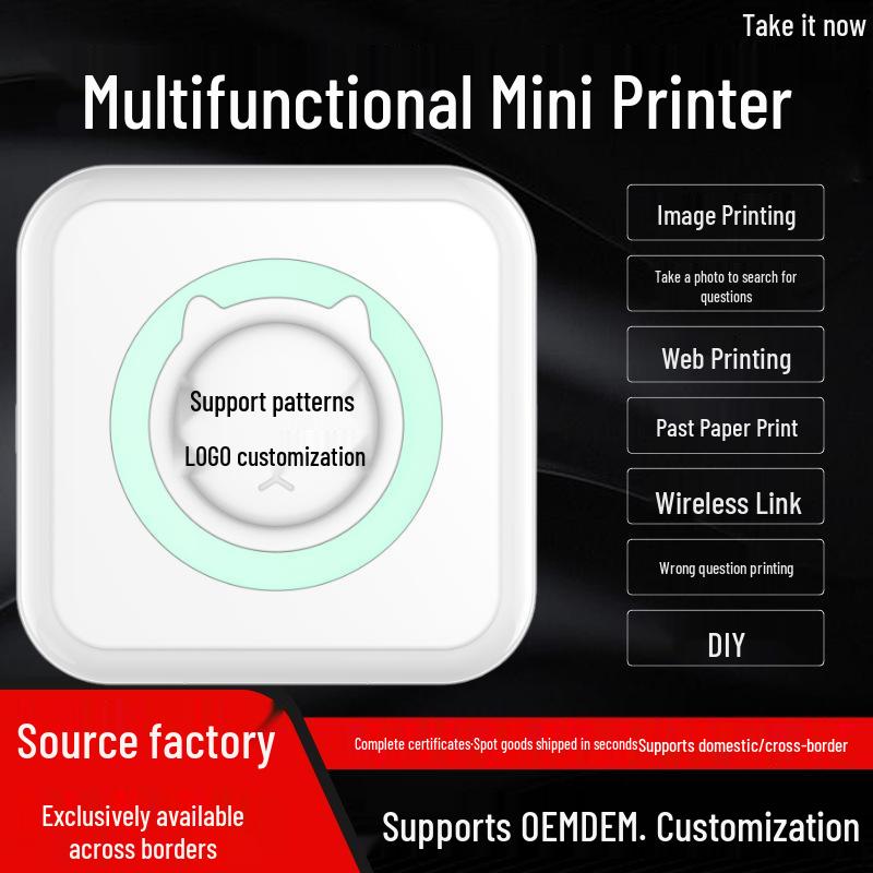 Мини-портативный Bluetooth-термопринтер для фотографий и этикеток Printing Paper