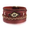 Multilayer Leather Bracelets for Women Boho Rhinestone Chain Wrap Bracelet Femme Jewelry