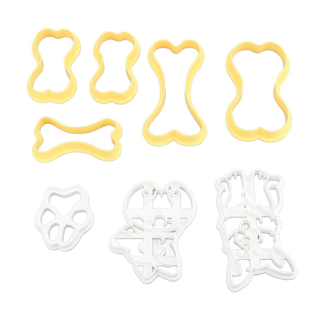 8Pcs Dog Treat Cookie Cutters Set DIY Various Pattern Plastic Cartoon Dog Biscuit Treat Cutter for Homemade Treat Baking