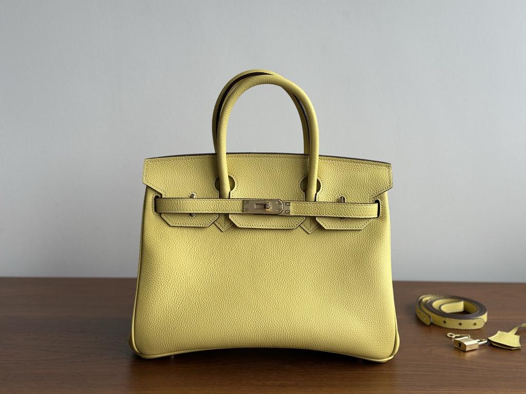 30cm Bronze Togo Leather Top Layer Cowhide Fashion High-End Large Capacity Handbag Single Shoulder Strap Womens Bag