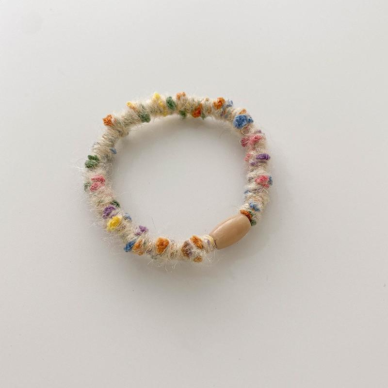 Trend Solid Candy Color Fluffy Elastic Seamless Ponytail Cotton Headband Rubber Band Hair Accessories for Girls and Women