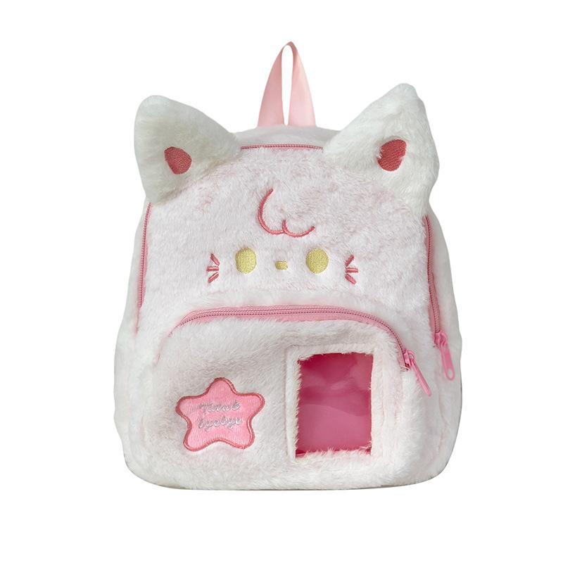 Schoolbag New Cute Plush Puppy Backpack Lolita Soft Girl Pain Bag Schoolbag Cartoon Student Backpack Manufacturer Wholesale