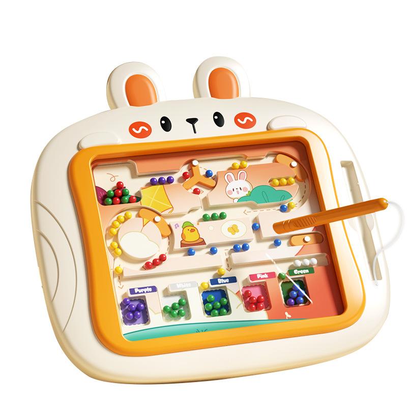 Children'S Magnetic Drawing Board Baby Educational Enlightenment Early Education Pen Control Toy Magnetic Maze Walking Bead Toy