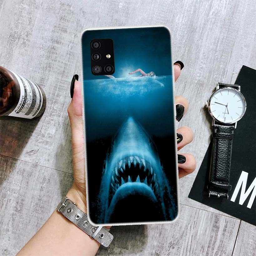 Ocean Monster Shark Swimming Phone Case For Samsung Galaxy A52 A32 A22 A12 A02S A50S A30S A51 A31 AA71 Note 20 Ultra 10 S10 Plus