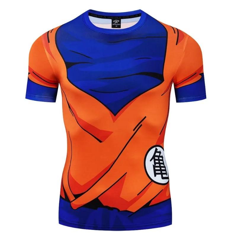 3D Goku T-shirt Men's Summer Fitness Top Taekwondo Bjj Gym Rashguard Mma Boxing Goku T-shirt Men's Sports Shirt Muay Thai