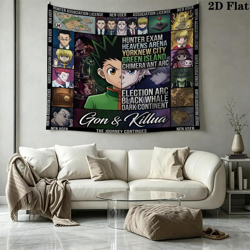 Hunter X Hunter Wall Tapestry Aesthetic Wall Hanging Printed Fabric Blanket Decorative Tapestries For Bedroom Living Room Home Decor