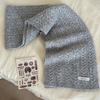 Luochi Women's Japanese Cable Knit Wool Scarf - Winter Warm & Versatile Neck Gaiter for Couples