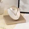 Necklace Display Bust Stand, Leather Covered Jewelry Display Stand with Angled Form and Square Base for Counter Showcase