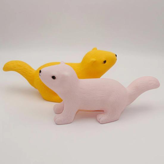 Realistic Squirrel Squeeze Toy with Sound Soft TPR Fidget for Kids Adults Cute Animal-Shaped Decompression Gadget for Children