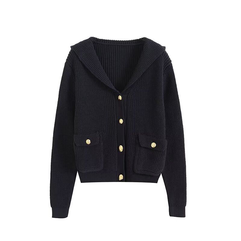 Fashion Style 2024 Autumn New Arrival Women's Easiest for Match Sailor Collar Knitting Cardigan Short Coat 05657601462