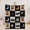A Halloween Flannel Blanket, a Pumpkin - Themed Bed Blankets Are Soft and Comfortable, Suitable for Decoration and Gift