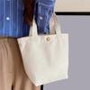New With Buckles Hand-held Canvas Bag Mini Solid Colors Lunch Box DIY Pattern Tote Bag Daily Use