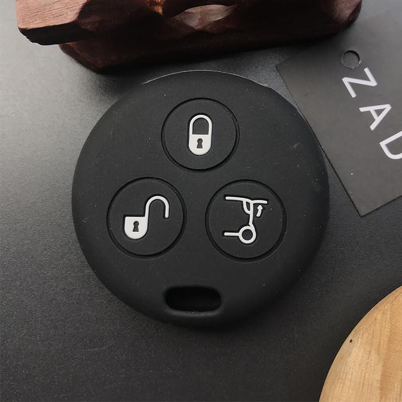 ZAD Silicone car key cover case fits for benz Smart MERCEDES City   Fortwo Roadster 3button remote key protector car accessory