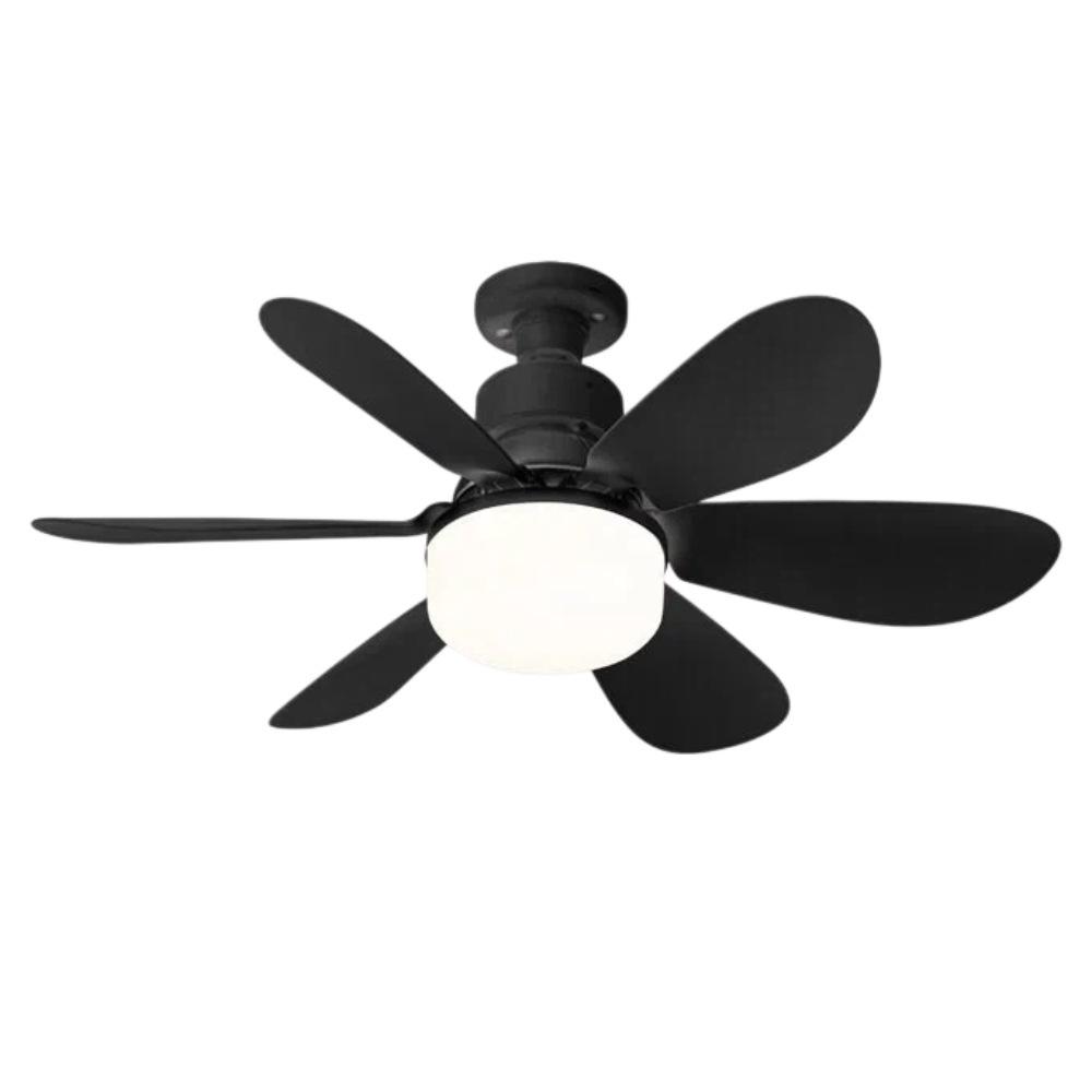 E27 Crystal Ceiling Fan Light with Remote Control - LED Six-Blade for Bedrooms