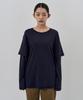 NUAKLE (W) Layered Sleeve T-Shirt_Navy