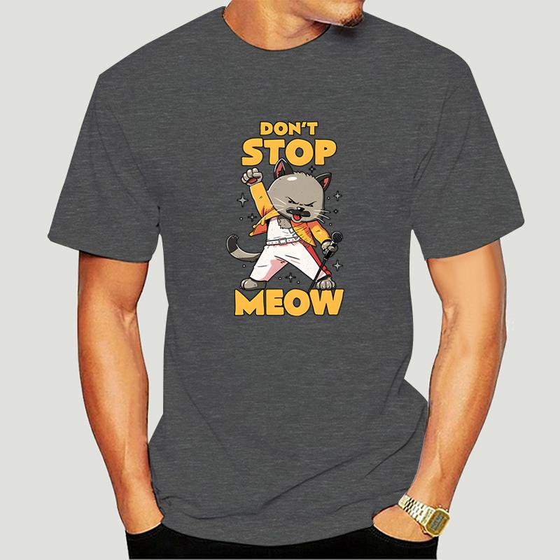 Lustiges Grafik-T-Shirt DON'T STOP MEOW Herren T-Shirt Druck Rap Rock Katze Kurze Ärmel Hip Hop Streetstyle Niedlich Cool Herren T-Shirts