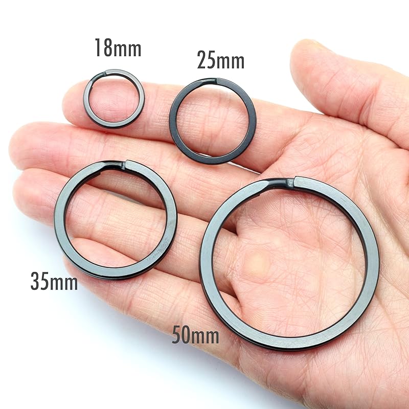 [TUNUKE] titanium Ti ring key ring key ring key hook carabiner Metal fittings lightweight Does not rust high strength (35mm x4 pieces, F black)