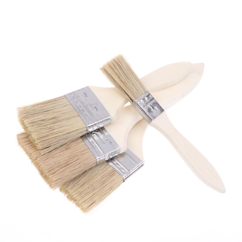10Pcs Pig Mane Brushes Long Handle Bristle Tools for Plastering and Painting Art Handicraft Workshop Use