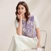 Zhaojun Women's Retro Paisley Silk Blend Short-Sleeve T-Shirt