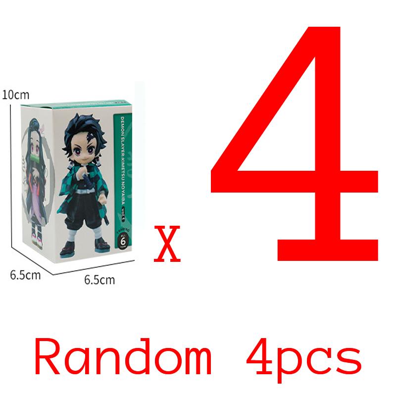 6pcs Anime Cartoon Figure Demon Slayer Tanjiro Kamado Nezuko Blind Box Statue Model Ornament Surprise Gift Box Collection Figure