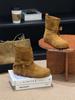 Inner height-increasing bow fashion boots 2025 early autumn new retro lazy Martin boots niche platform short boots women
