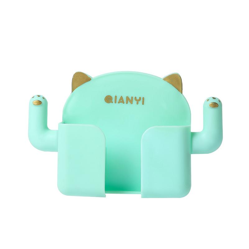 

Настенный держатель без перфорации, клейкий настенный держатель для телефона, ленивый мобильный телефон, устойчивый инструмент для удержания в туалете и ванной комнате светло-зеленый