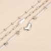 Elegant Irregular Heart Shaped Pendant Layering Pearls Necklace Alloy Jewelry For Women Fashion Accessories