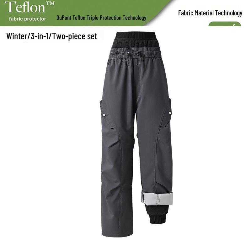 Pantaloni da Sci Soft Shell Impermeabili Antivento Unisex per Primavera/Autunno - Gamba Dritta Alpinismo Outdoor
