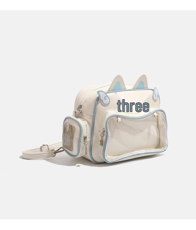 Y2K Millennium Large Capacity Cat Print Shoulder Crossbody Backpack 2024