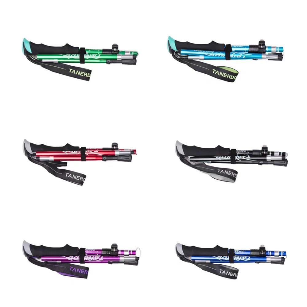 Bastón Plegable Portátil para Nordic Walking 250G Ultraligero Bastón para Caminar Trekking Bastón de Senderismo