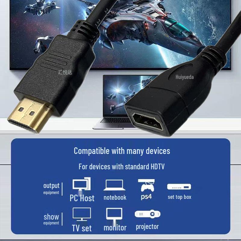 HDTV HDMI Male to Female Extension Cable for Computer, Set-Top Box, Laptop, Monitor.
