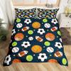 Boys Football Duvet Cover Set Microfiber 3D Soccer Comforter Cover Ball Sport Theme Bedding Set Single Twin King For Kids Teens