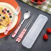 3Pcs Portable Cutlery With Storage Box, Spoon, Fork, Chopsticks For Workplace, Restaurant Kitchen Utensils Travel Accessories